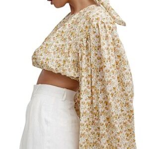 SIGNIFICANT OTHER PUFFED SLEEVE FLORAL BLOUSE NWT